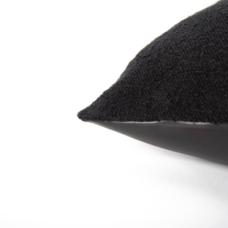 Rizzy Home Vegan Leather Stitched Throw Pillow, 20x20