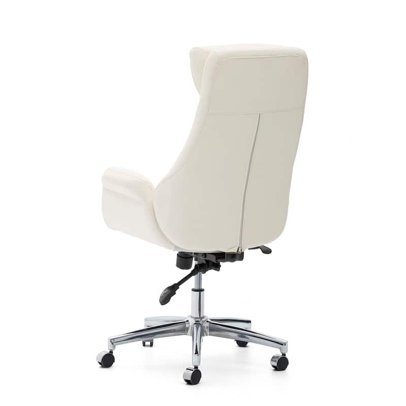 Glitzhome 48-inch Mid-century Adjustable Swivel Faux Leather Office Chair