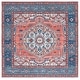 preview thumbnail 17 of 34, SAFAVIEH Arizona Willianne Machine Washable Slip Resistant Vintage Oriental Rug 6' Square - Rust/Navy - Square