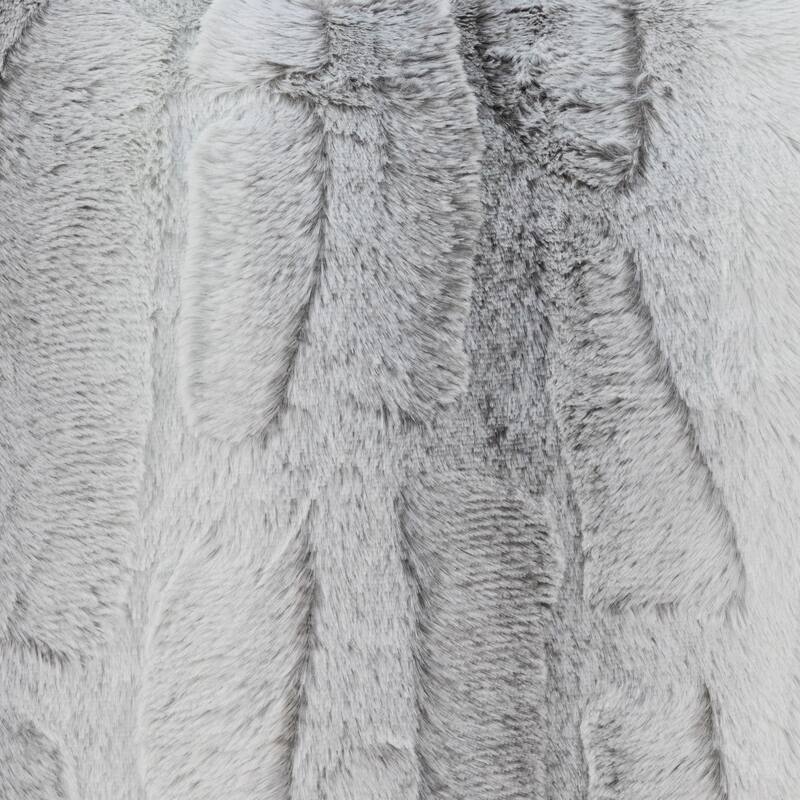 18" Gray and White Plush Square Throw Pillow