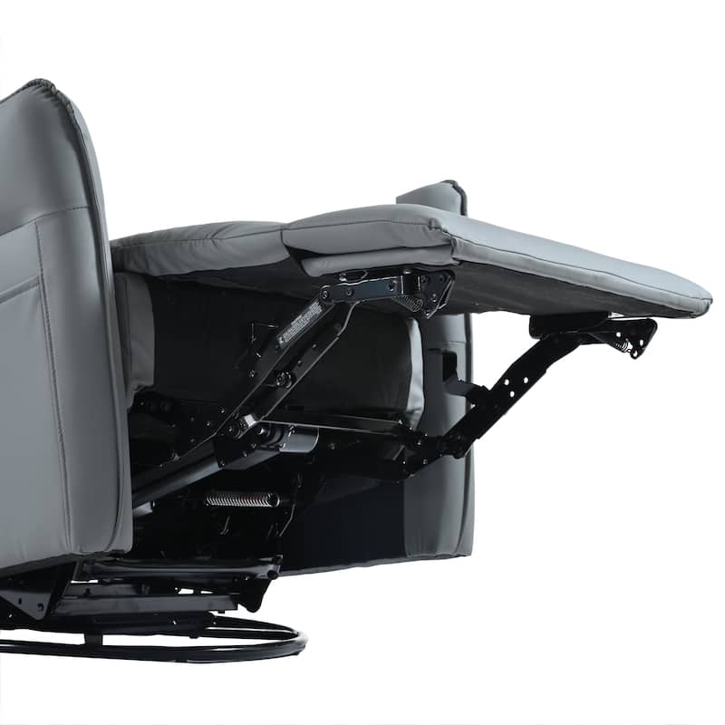 Power 270° Swivel Rocker Recliner Chair with USB Ports, Electric PU Small Recliners for Small Spaces