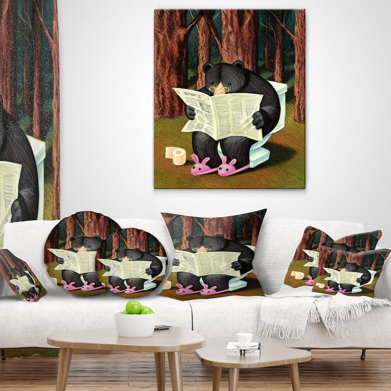 Bear in the Woods - Animal Digital Art Canvas Print