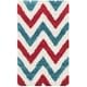 preview thumbnail 11 of 10, SAFAVIEH Kids Shag Dula Chevron Nursery Playroom 2-inch Thick Rug 3' x 5' - Ivory/Red - Rectangle