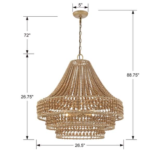 Crystorama Lighting Group SIL-B6006 Silas 6 Light 27" Wide Beaded