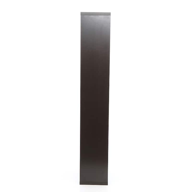 Modern 70-inch High Display Cabinet Bookcase in Dark Brown Cappuccino Wood Finish - 70.75" H x 35" W x 11.875" D