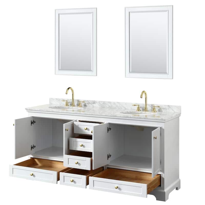 Wyndham Collection Deborah 72" Free Standing Double Vanity Set with