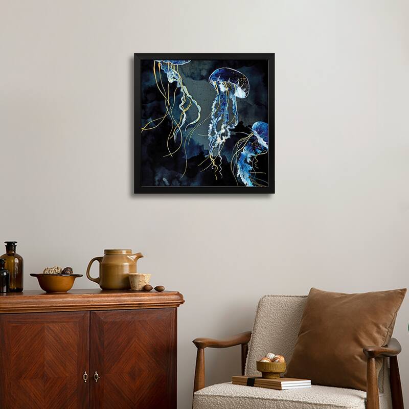 Metallic Ocean III Premium Framed Poster by SpaceFrog Designs