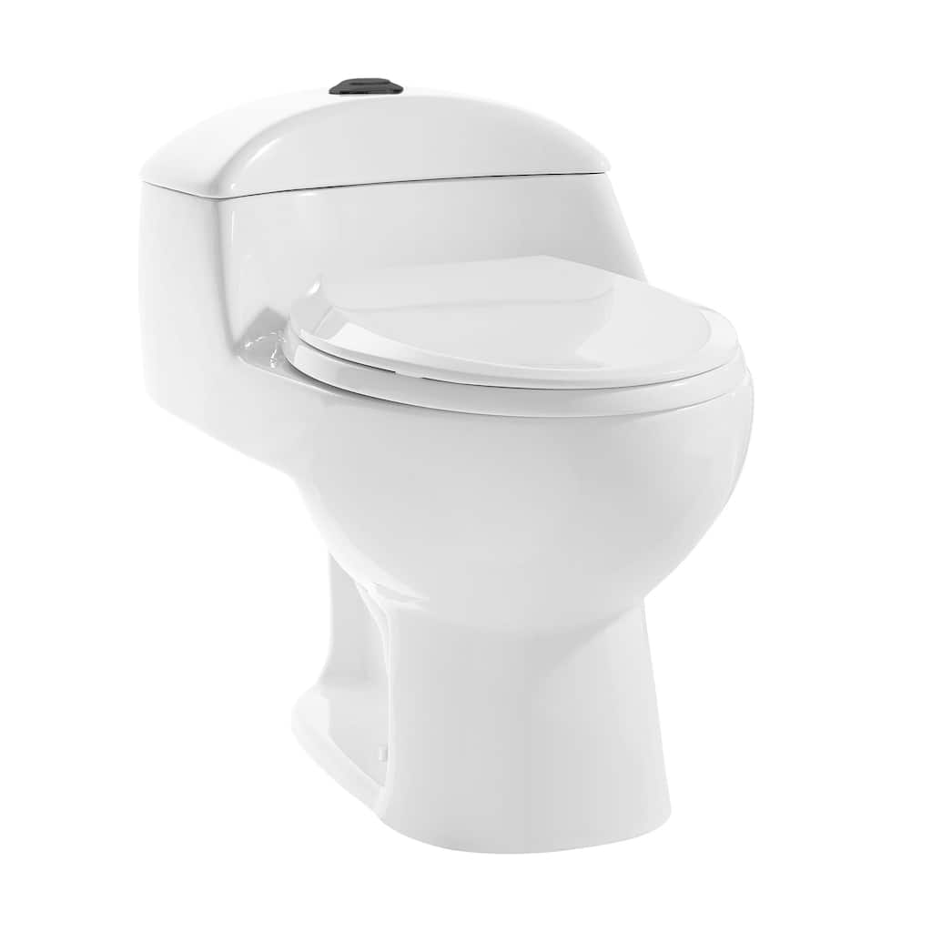 Montparnasse One Piece Elongated Toilet Dual Flush, Black Hardware 1.1/1.6 Gpf - 19.55" x 16.15" 24"