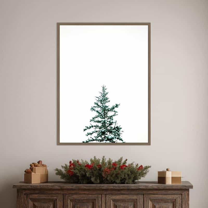 Winter Trees V by Justine Milton (23 x 30 in.), Framed Canvas Wall Art Print - Sylvie Dark Gold