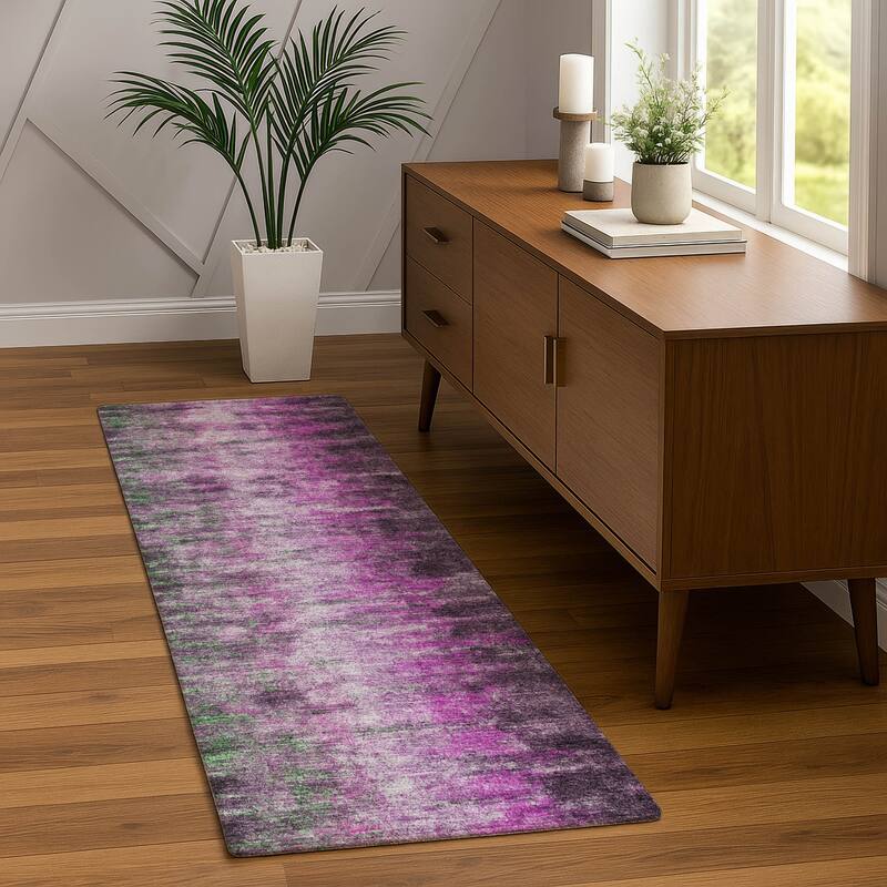 Machine Washable Indoor/ Outdoor Contemporary Ombre Chantille Rug