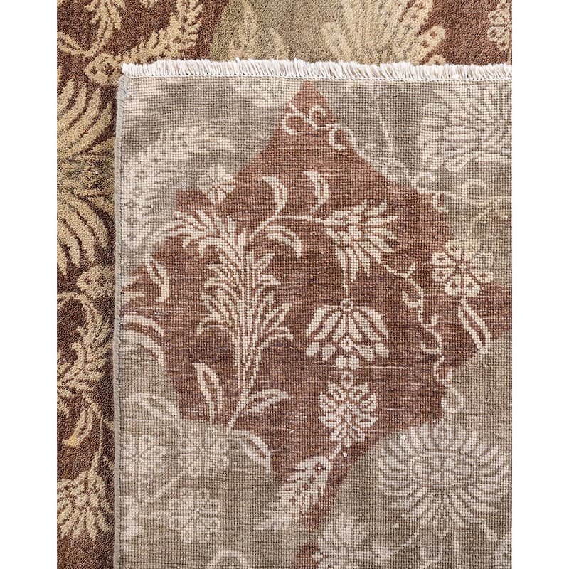 Ikat One-of-a-Kind Hand-Knotted Area Rug - Brown, 9' 2" x 12' 4" - 9' 2" x 12' 4"