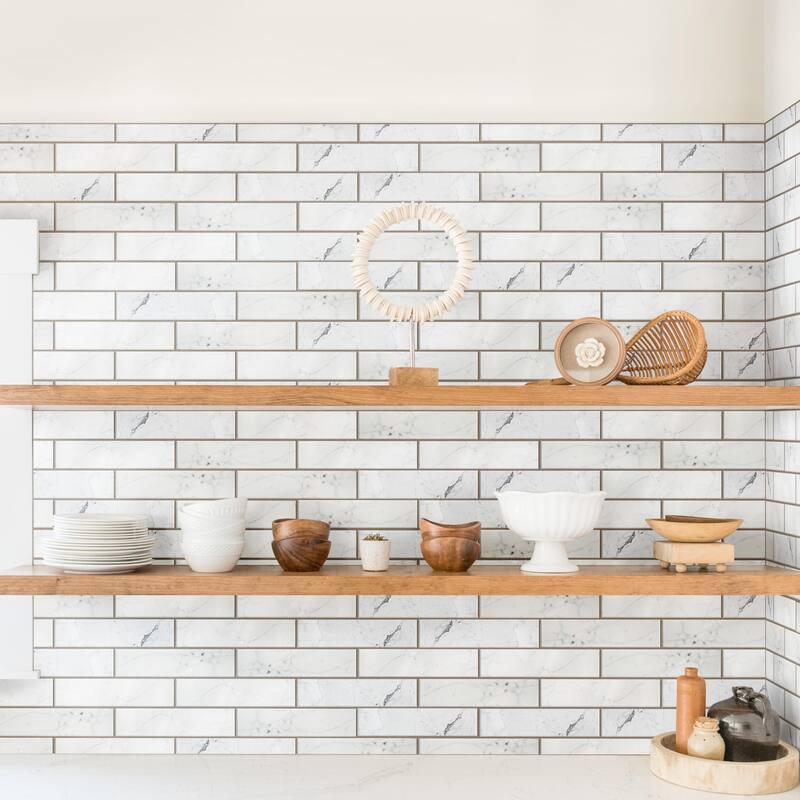 Merola Tile Classico Carrara Glossy 3" x 12" Ceramic Wall Tile