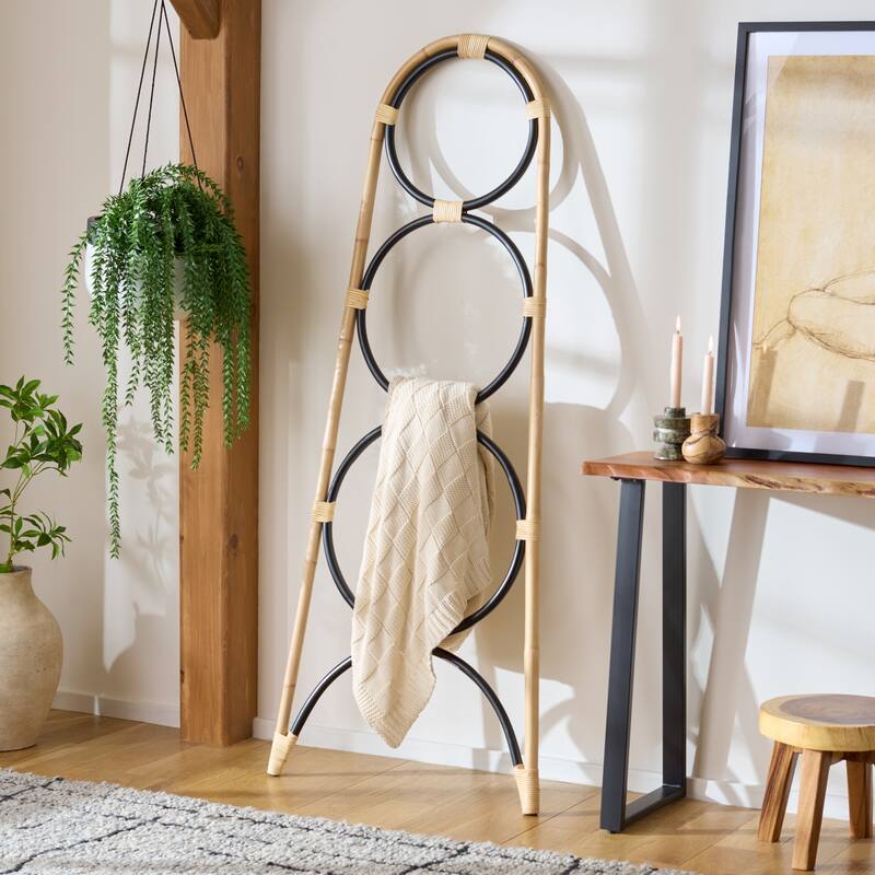 SAFAVIEH Madhavi 3 Tier Towel Hanger - 27.2"W x 1.2"D x 67"H - 27"W x 1"D x 67"H