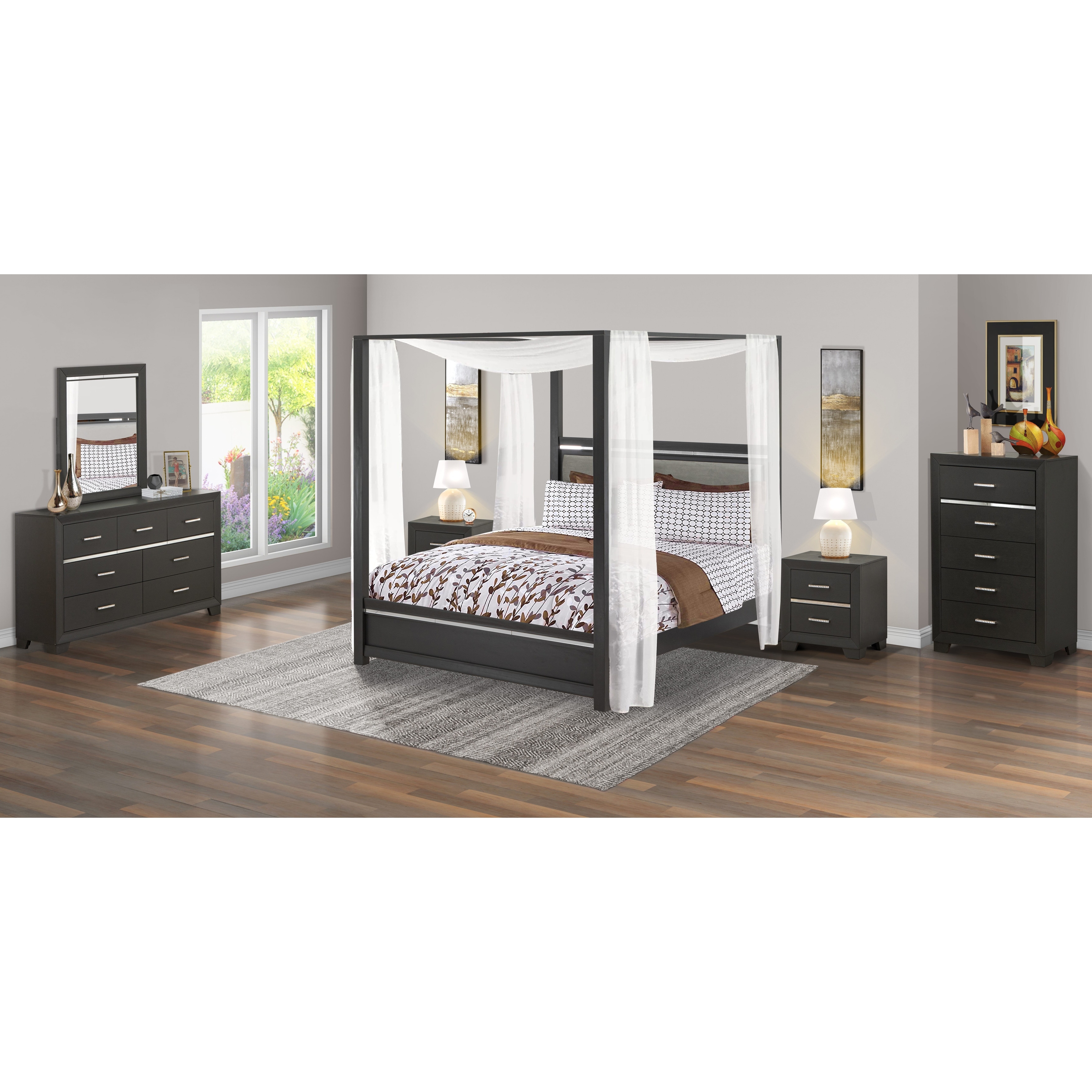 Queen size sale canopy bed set