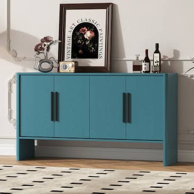 4-Door Wood Sideboard Buffet Cabinet with Adjustable Shelves & Long Handles