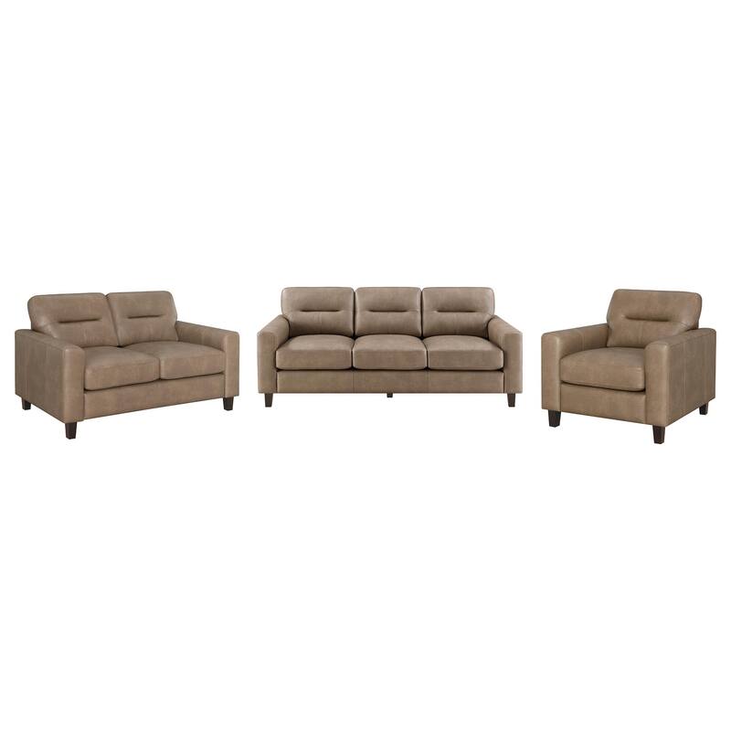 Scotland Faux Leather Upholstered Sofa Set