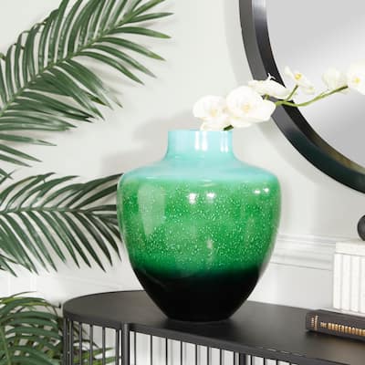 The Novogratz Green Glass Handmade Vase