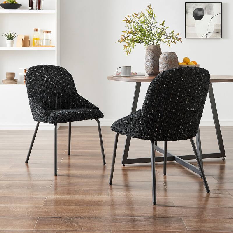 NPD Furniture Katrisa Boucle Dining Side Chair (Set of 2)