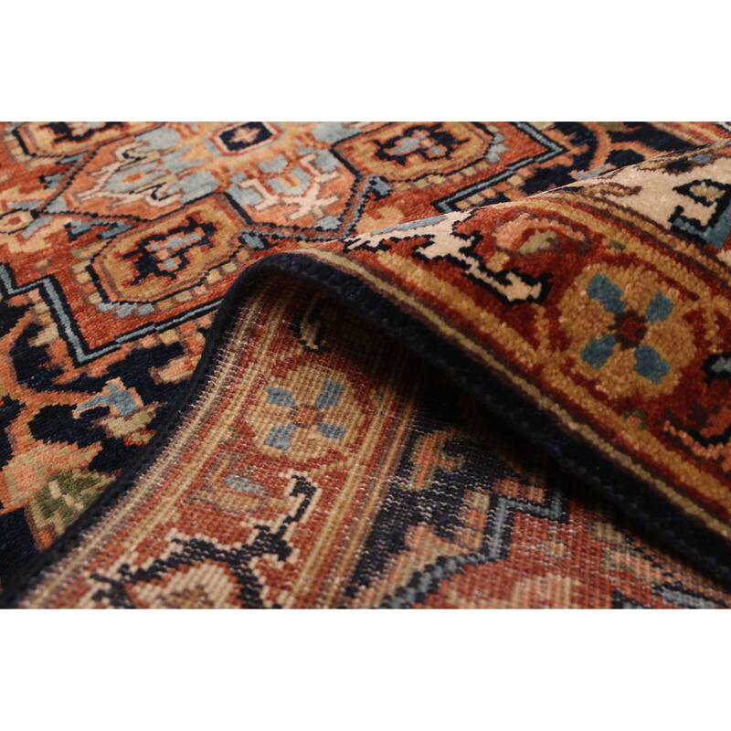 ECARPETGALLERY Hand-knotted Jules Sultane Dark Navy Wool Rug - 2'7 x 11'8