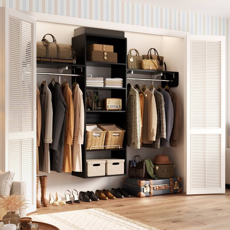 Cimly Over Washer and Dryer Storage Organizer, 8FT Wall Mounted Laundry Room Closet System with Hanging Rods