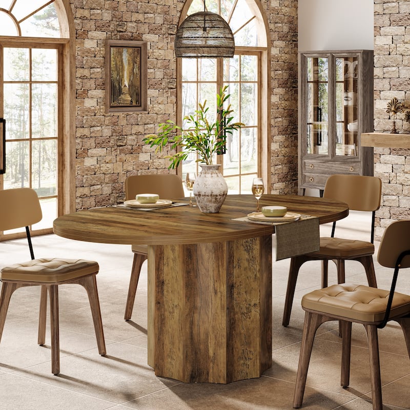 Oval Dining Table, Kitchen Table for Living Room, Dinner Reception Room
