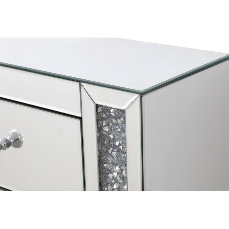 60 in silver crystal mirrored credenza