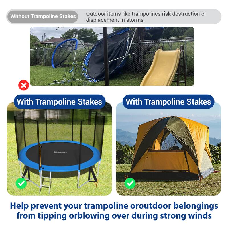 Tradesparker Heavy Duty Trampoline Stakes，Steel Corkscrew Anchors for Canopies