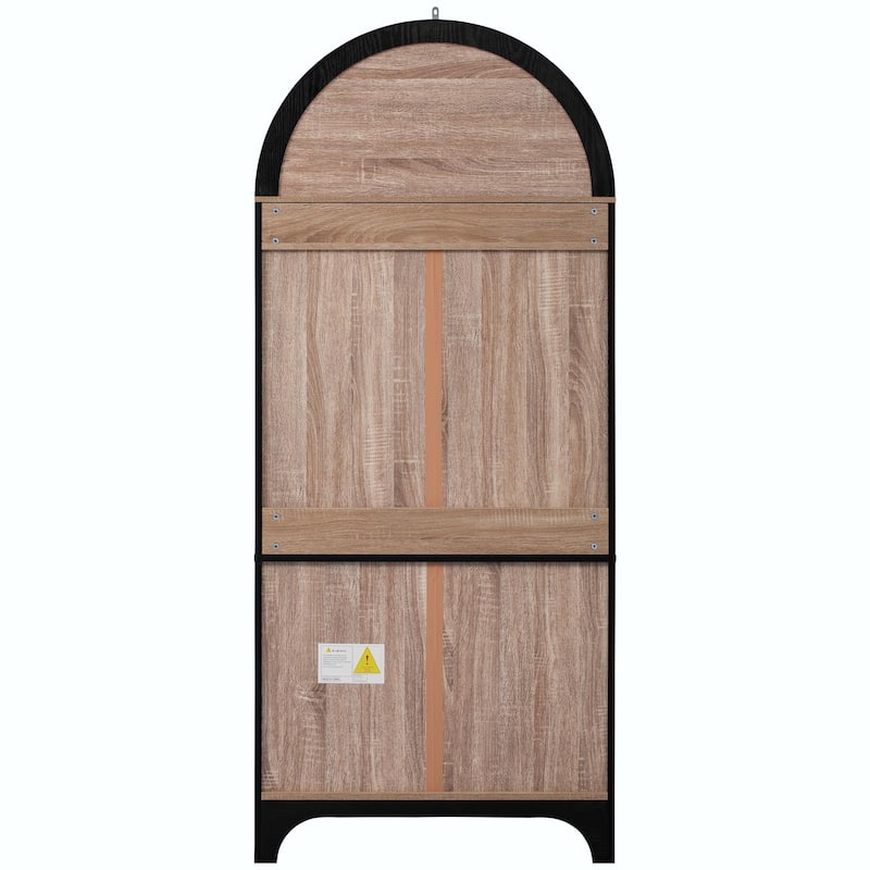 71" Tall Arched Kitchen Pantry Cabinet with Door Shelves