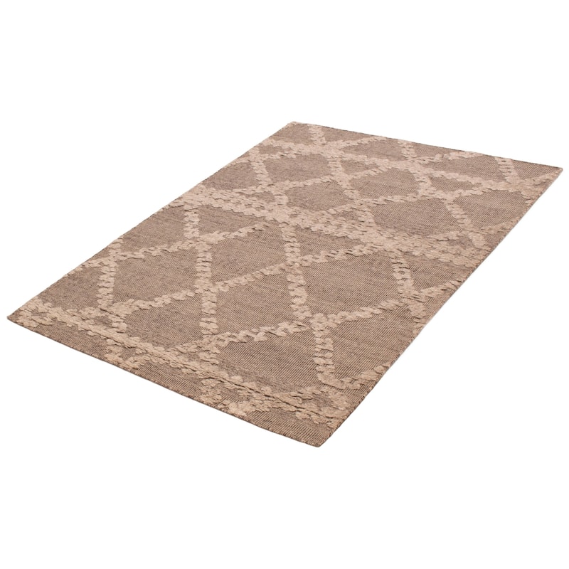 ECARPETGALLERY Hand-knotted Tangier Taupe Wool Rug - 5'3 x 7'8