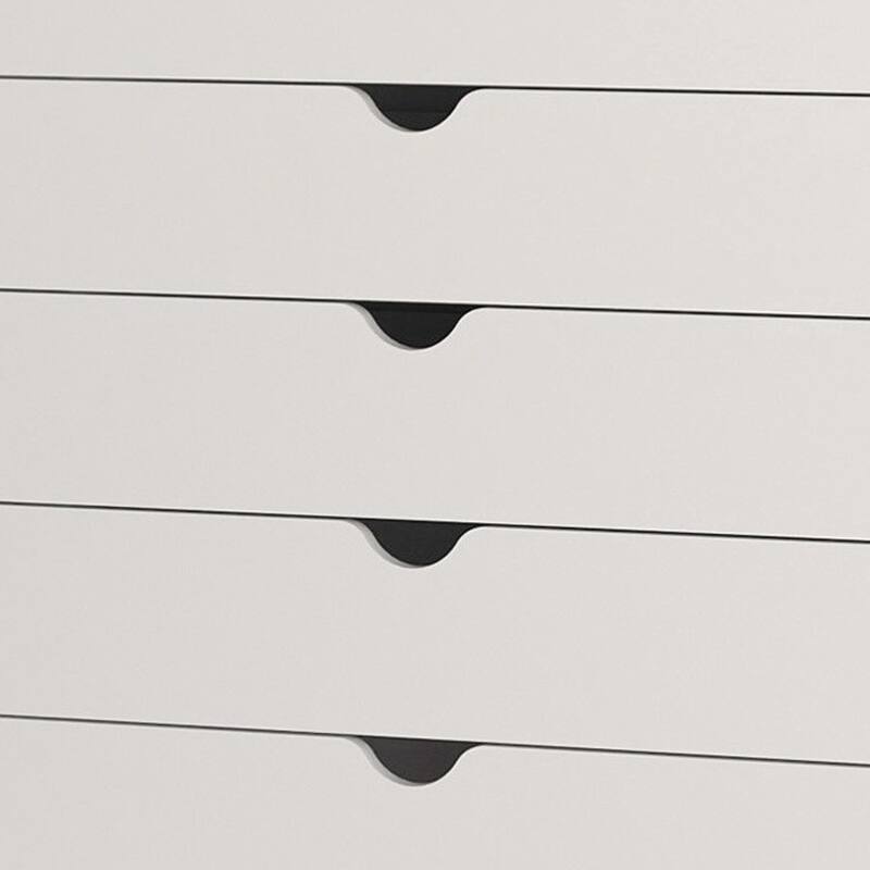 HomeRoots 36" White Five Drawer Dresser