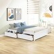 preview thumbnail 5 of 15, Simple Platform Bed Full Size Wood Bed Frame with Twin Trundle and 2 Drawers Suit for Kids Bedroom, No Box Spring Needed White
