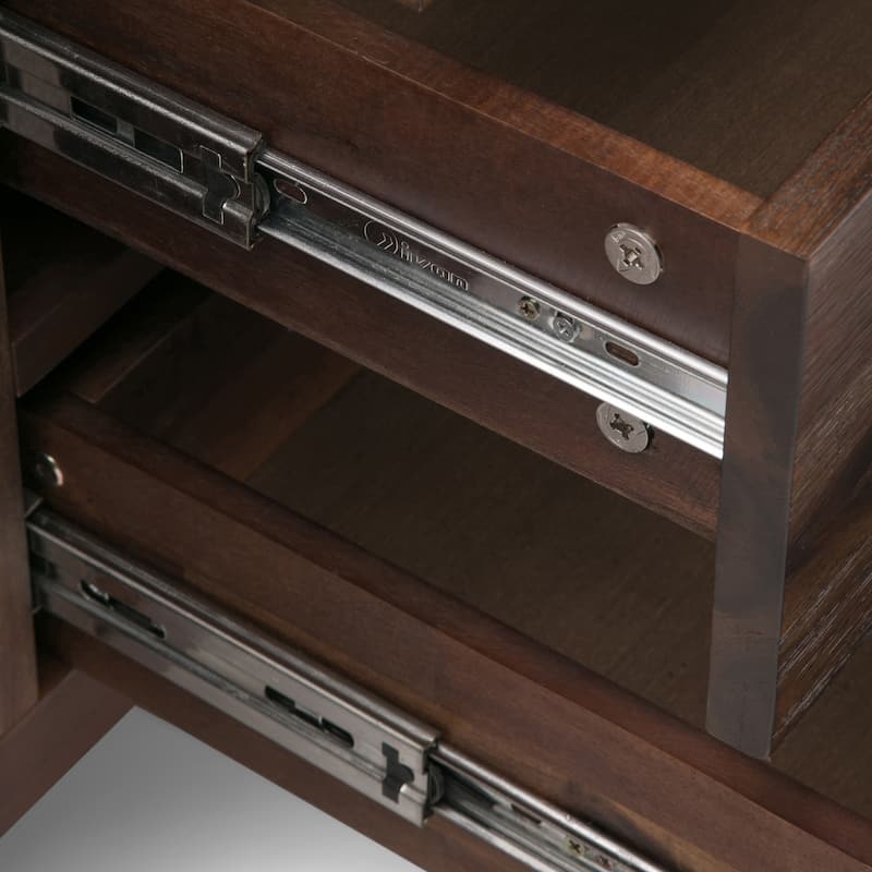 WYNDENHALL Mitchell Metal 60 inch Wide Rectangle Modern Industrial Sideboard Buffet in OAK WOOD - 60'' x 17'' x 30