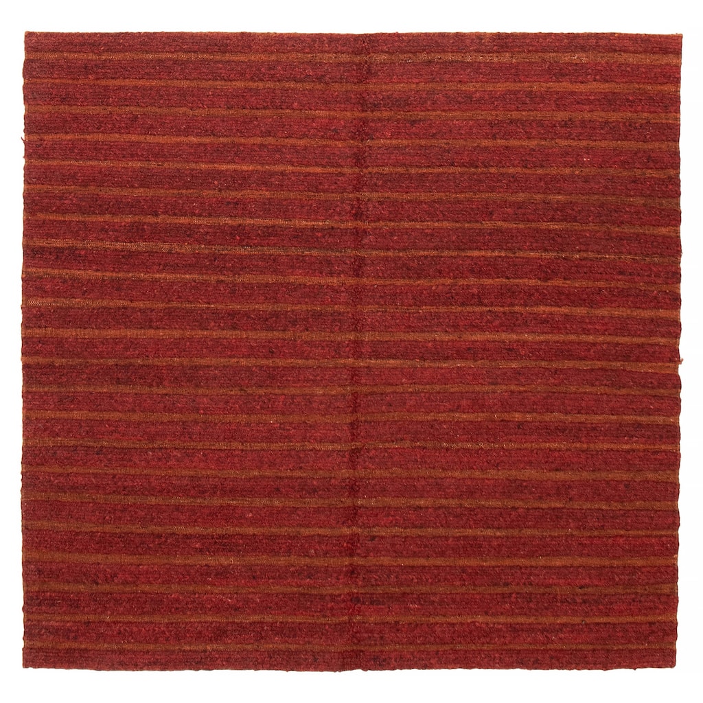 ECARPETGALLERY Flat-Weave Natural Red Wool Tapestry Kilim - 6'7 x 6'4