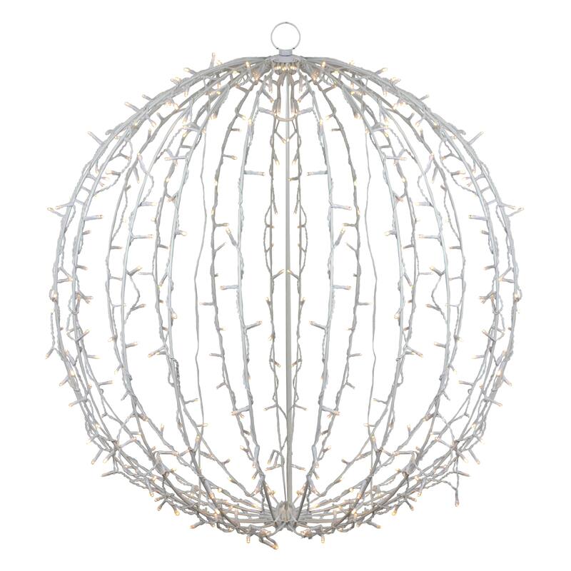 30" LED Lighted 3D Christmas Hanging Ball Decoration - Warm White Lights