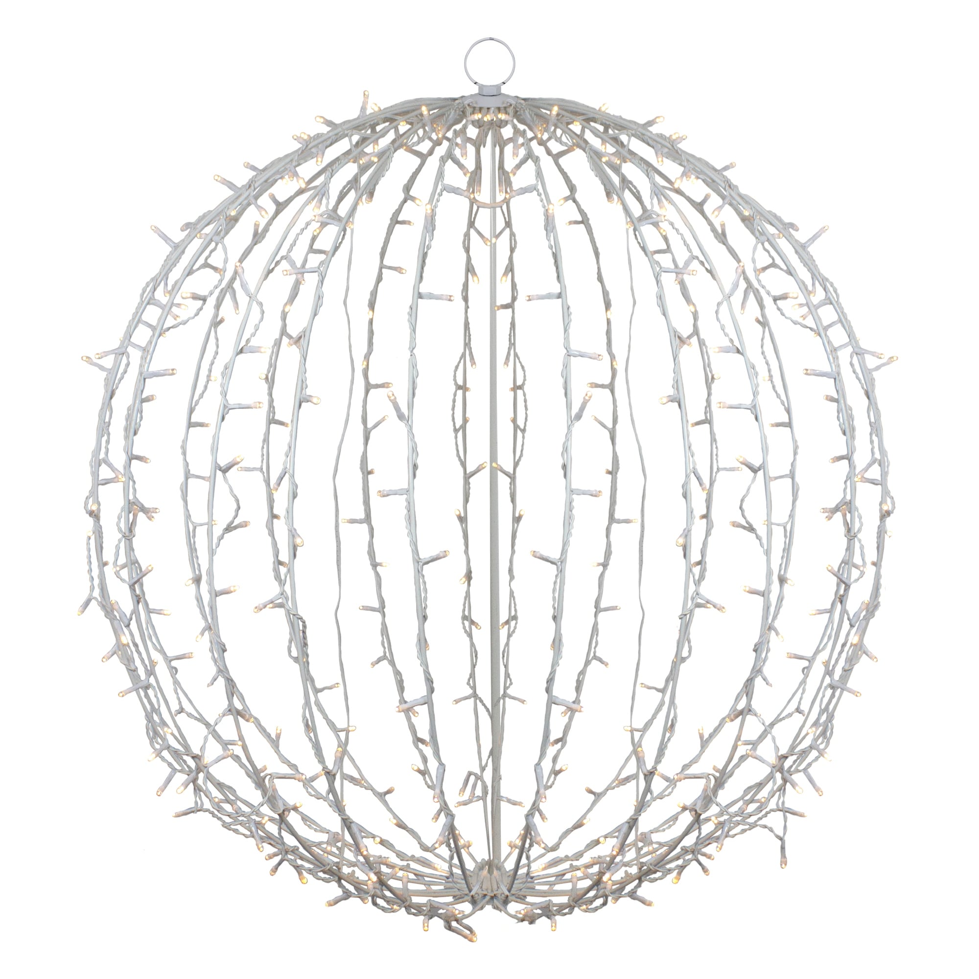 30" LED Lighted 3D Christmas Hanging Ball Decoration - Warm White Lights