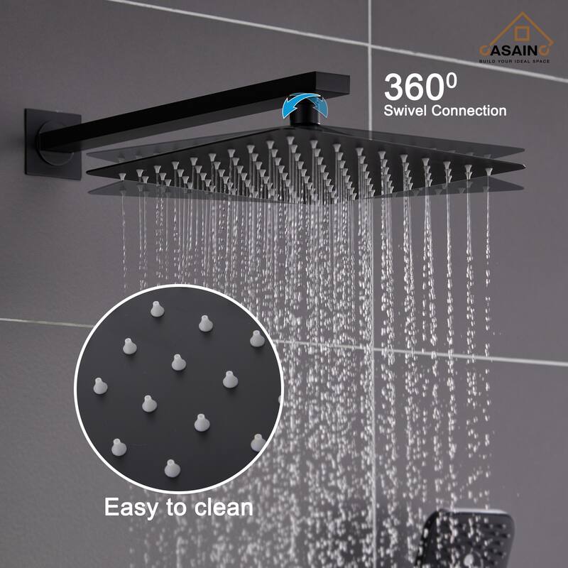 Wall-mounted rain shower faucet with pressure balanced valve