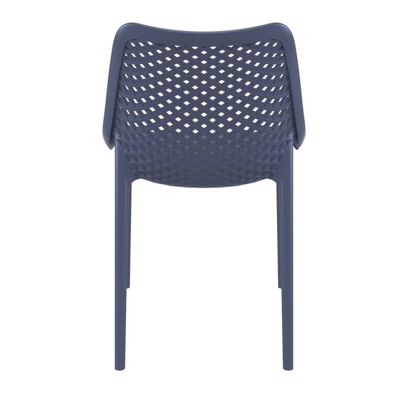 32.25" Gray Stackable Outdoor Patio Dining Chair