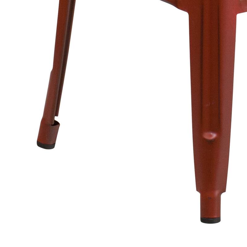 30" High Backless Distressed Metal Indoor-Outdoor Barstool - Patio Chair