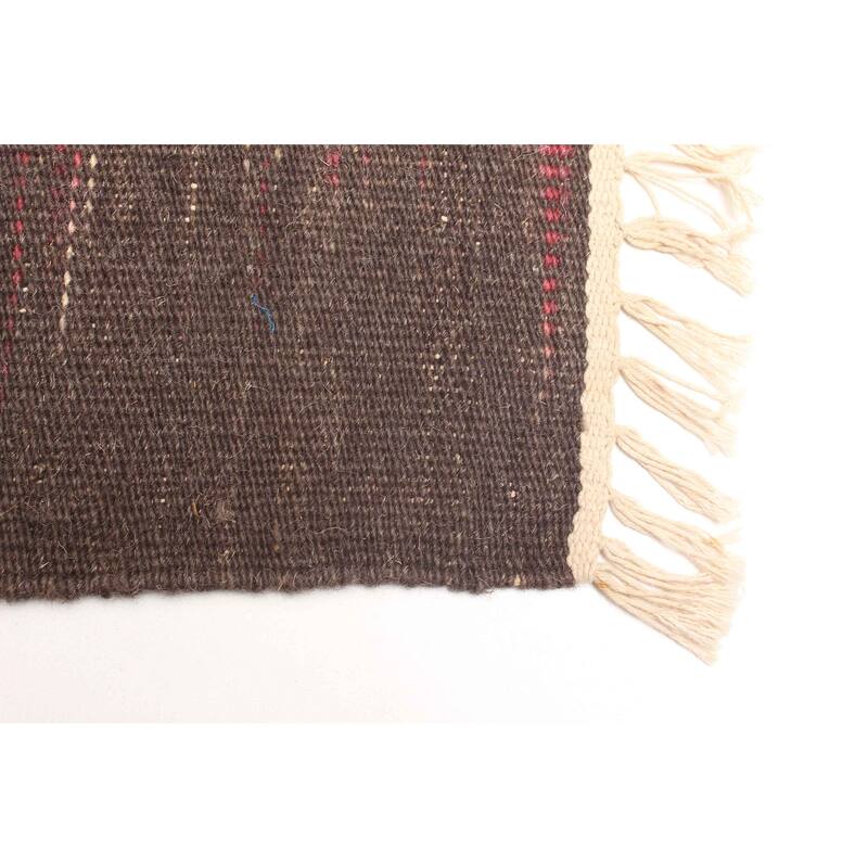 ECARPETGALLERY Flat-Weave Ankara FW Burgundy Wool Kilim - 5'4 x 7'10