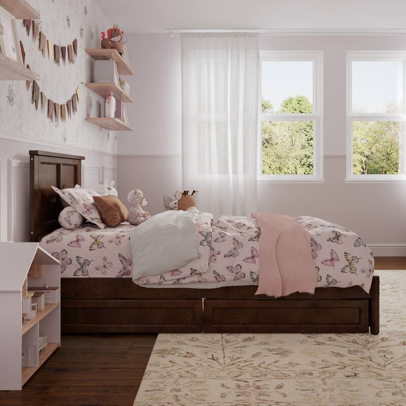 Felicity Platform Bed with Panel Footboard and Storage Drawers