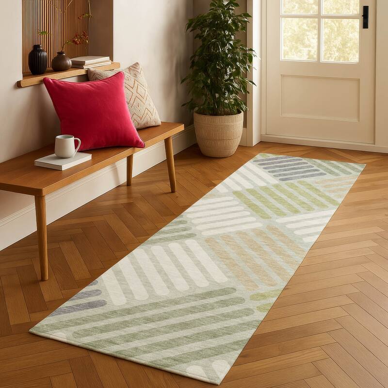 Machine Washable Indoor/ Outdoor Modern Weave Chantille Rug