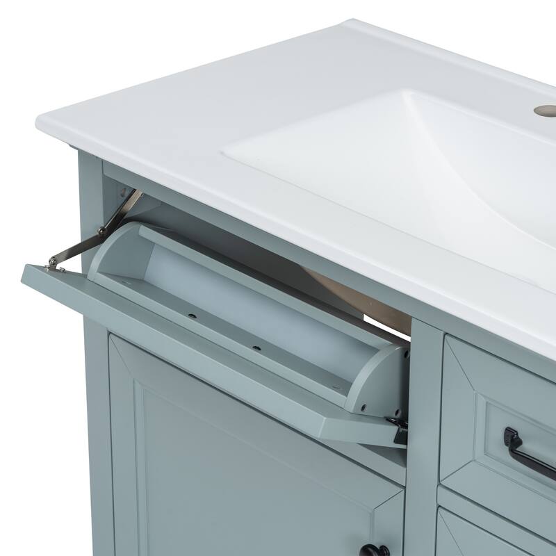 36"Freestanding Bathroom Vanity with Ceramic Sink