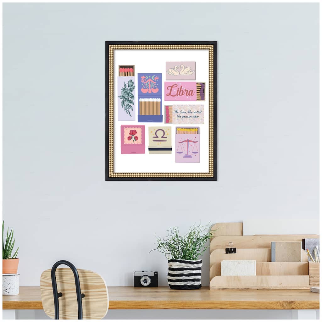 Kate and Laurel Libra Matchbooks 14x18 FC by Megan Ryan Framed Wall Art Print