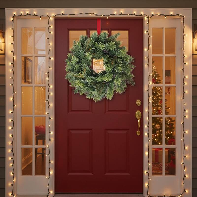 Green Pine Artificial Christmas Wreath, 11.75-Inch, Unlit