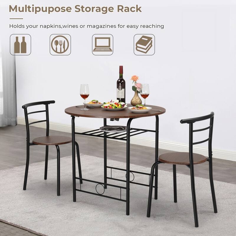 31.5" Drop Leaf Dining Table for Small Space,Small Kitchen Table Set for 2