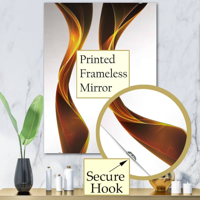 Designart 'Gold Waves' Modern Mirror - Contemporary Large Printed Wall Mirror