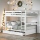 preview thumbnail 1 of 59, Full-Over-Full Bunk Bed with Ladders and 2 Storage Drawers White