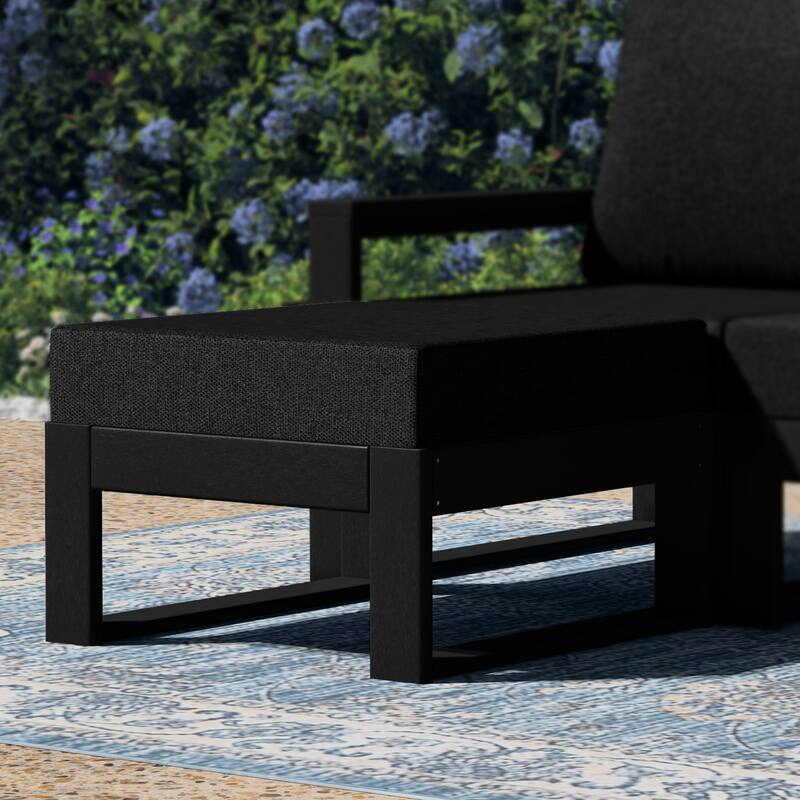 Endless Patio Deep Seating Ottoman with Black Frame
