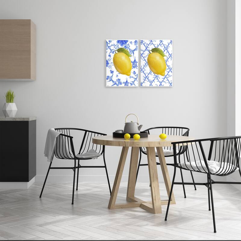 Stupell Classic Chinoiserie Lemons Wall Plaque Art Design By Matthew Piotrowicz (Set of 2)