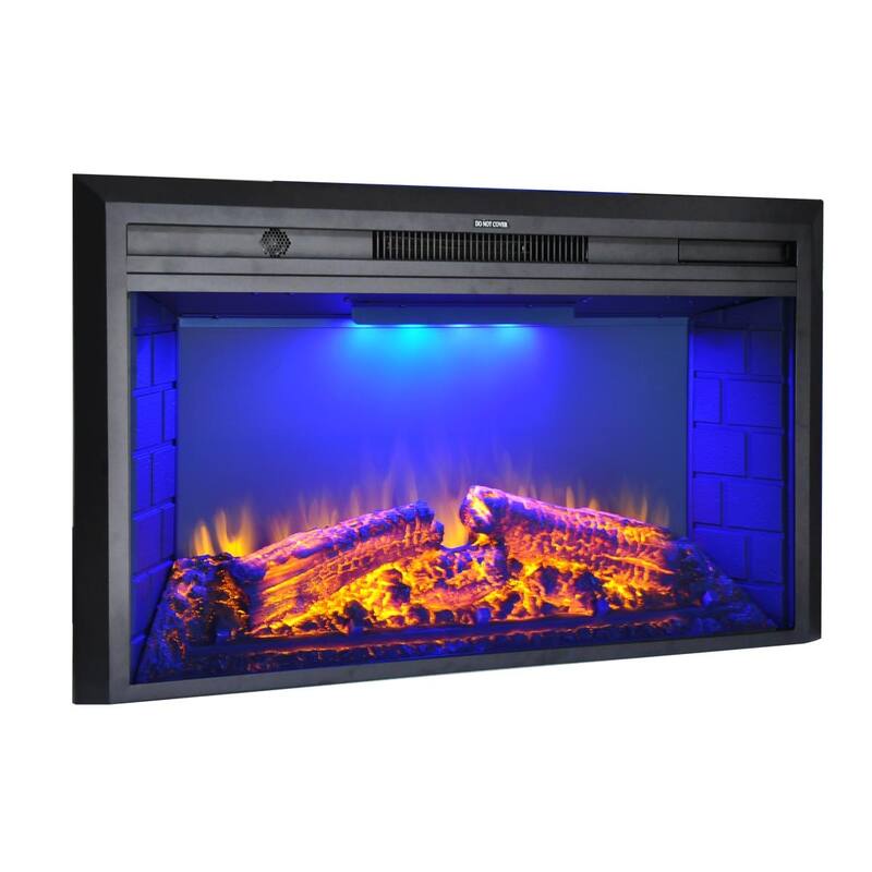 Electric Fireplace Heater with Log set & Realistic Flame